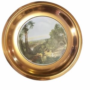 Vintage decorative copper plate . made in england.